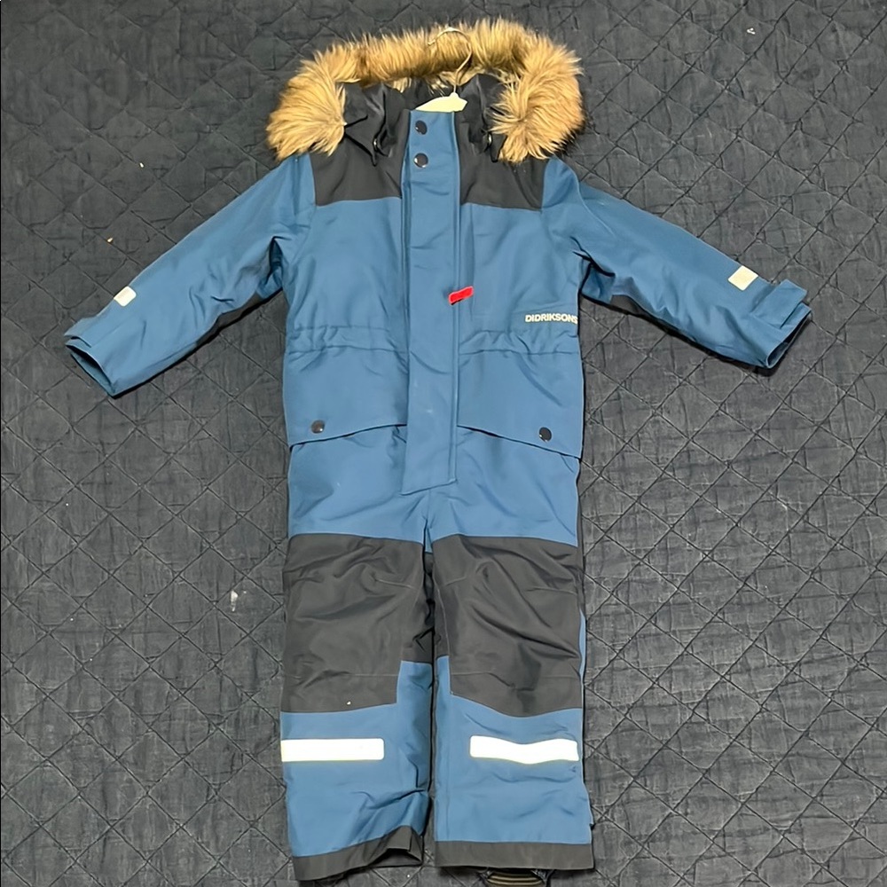 Blue Falken Coverall Snowsuit with Fur Hood - 80 (32”)